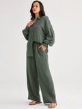 2026 Spring and Summer Casual Suit New Fashion Suit Loose Casual Top Wide Leg Pants Two-piece Set for Women