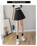 2024 White Women Pleated Skirts Summer High Waist Zipper Girls Dancing JK Mini Skirts Black Fashion Student A Line Faldas