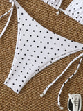 Triangle Halter Thong Bikinis 2026 Women Sexy Swimsuit Dot String Swimwear Female Bathers Bathing Swimming Swim Suit Beachwear