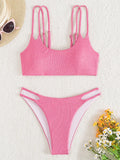 Ribbed Bikins High Cut Bikini 2026 Women Swimsuit Female Swimwear Two-pieces Bikini Set Push Up Bather Bathing Suit Swim Lady