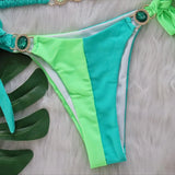 2026 Splicing Halter Diamond Bikini Women Swimsuit Female Swimwear Two Pieces Bikini Set Hollow Out Bathing Suit Swim Beach Wear