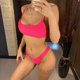Sexy Wrinkled Butterfly Printed Bikini Female Swimsuit Women Swimwear Two-Pieces Bikini Set Bather Bathing Suit Swim Lady V713