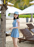 Swimsuit for Women in Summer, Conservative and Slimming, One-piece Skirt Style Swimsuit New Year's Hot Spring Plus Size Swimsuit