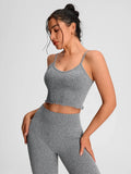 Summer Strappy Tank Tops for Women Vest Sleeveless T-shirts Casual Cami Tops Yoga Tanks Moisture Wicking Seamless Sports Vest