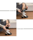 Thick Heel Women Sandals Height Increase Cover Toes Slingbacks Muels Shoes Elegant Stripper Party Dress Female Sandalias