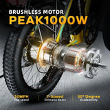 Cybervelo 1000W Ebike For Adults,Removable Battery EBike,28+MPH,Foldable Electric Bike,80 Miles Max Range,Fat Tire EK4 EK5
