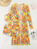 3 Pieces Sexy Print Bikini 2026 Women High Waist Swimsuit & Kimono Swimwear Female Lady Bathing Suit Swimming Summer Beachwear