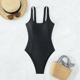 Women s-xxl size swimsuit One Piece black back bandage bikini Swimwear high waist bathing suit beach outfits bodysuit biquini