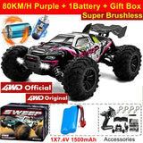 1:16 4WD High-Speed RC Monster Truck – 80KM/H Brushless Off-Road Racing Car