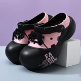 2026 New DIY Lace-up Fashion Clogs For Women Platform Slippers Thick Sole Summer Shoes Female Street Sandals Home Beach Slides