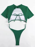DEKA Women One Piece Swimsuits Micro Thong Cut Out Swimwear Monokini Backless Bathing Suit Bikini Bathers Beach Wear