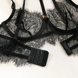 Toucheart Sexy Lingerie Suit Female Sexy See-through Lace Halter Bra Set  Adjustable Leg Ring Set for Women Sexy Underwear New