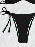 XS - L Halter High Leg Cut Bikini Female Swimsuit Women Swimwear Two-Pieces Bikini Set Strappy Bather Bathing Suit Swim V8276