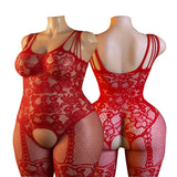 Adult Women Mesh Bodysuit Sexy Temptation Semi Transparent Fish Underwear Jumpsuit Unobstructed Underwear Full Bodystockings