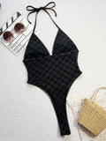 DEKA New High Cut Leg Swimwear Halter Mini Micro Thong Women One Piece Swimsuit Female Monokini Padded Bather Bathing Suit Swim