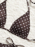 With Shorts Polka Dot Halter Mini Micro Thong Bikini Female Swimsuit Women Swimwear Three-pieces Bikini Set Bathing Suit Swim