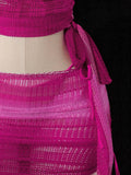 DEKA Sexy Neck Bikini Set Mesh Cover Ups  Women Pink Swimsuit Female Swimwear Shirt Dress Bathing Suit Beachwear Summer