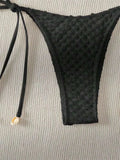 Sexy Bikini Set Shell Designer Swimsuit 2025 White Black Push Up Micro Bikinis Summer Bathing Suit Tie Side Triangle Swimwear