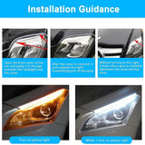 1Pc 12V LED Car Daytime Running Light Flexible Waterproof Strip Auto Headlights White Turn Signal Brake Flow Lights Car Styling