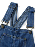Women Denim Long Jumpsuits Casual Wide Leg Suspender Pants Romper Summer Baggy Bib Overalls