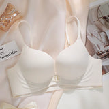 MOYISU Seamless Front Closure Push Up Bra for Small Chest Anti-Sag Wireless Bralette | Breathable Medium Coverage Tuck Side Fat