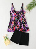Printed Tankini Set 2026 Padded Floral Swimsuit Women Strappy Swimwear Female Beach Dress Bathers Bathing Swimming Swim Suit XL