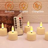 Rechargeable Flameless Candles Flickering LED Tea Light Candles Battery Operated Electronic Candle Lamp for Home Decor gift