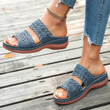 Vinatge Hollow Out Platform Sandals Women Lightweight Plus Size Wedges Sandles Woman Comfortable Thick Sole Casual Sandalias 43