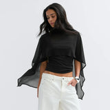 FDYOUI Woman Black Corset with Cover-ups 2-piece Sets Chic Sexy Hollow Out Evening Party Tops Female Blouses Shirts High Street