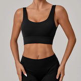 Running Sports Bra Women High Support Open Back Yoga Breathable Slim Fit Fitness Pilates Tank Top With Removable Pads