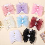 BABY BOWS 2Pcs/lot 4.3inch Big Bows Double Layer Yarn Hair Clips Kids Hair Bangs Accessories Girls Fashion Dress Up Headdress