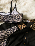 DEKA Leopard Bikinis Set Woman Wrinkled Bandeau Two Pieces Thong Swimsuits Beachwear Bathing Suit Print Swimwear Biquini