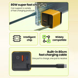 Elough 80W USB Type C Charger with Retractable Cable PD Fast Charging For iPhone 16 Laptop Macbook Phone cargador carga rápida