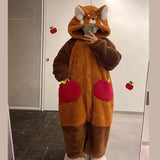 Adult Raccoon Cosplay Costume Robes Kigurumi Unicorn Onesie Anime Nightgown Halloween Cartoon Bear Pajamas Winter