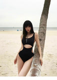 New Vacation Design with Hollowed Out Triangular Jumpsuit To Cover The Belly and Make You Look Slimmer, Hot Spring Swimsuit