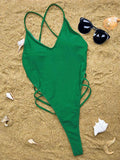 Sexy Backless Bikinis One Piece Swimsuit Bandage Bikini Thong Swimsuit Swimwear Biquini Conjunto De Bikini Tankini Beachwear