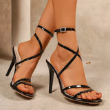 Ankle Wrap Stiletto High Heel Sandals Women Buckle Strap Thin Heels Party Shoes Woman Super High Heeled Gladiator Sandals 43