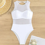 Sexy See Through Black Mesh Sheer Women Swimwear One Piece Swimsuit Female Monokini Backless Bathing Suit Swim Beach Wear Lady