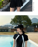 One Piece Swimsuit Skirt Style Plus Size Slimming and Belly Covering Style Hot Spring Bikini Swimsuit for Women