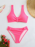 High Waist Bikini 2026 Women Sporty Swimsuit Solid Sexy Striped Swimwear Female Bathers Bathing Swimming Swim Suit Beachwear