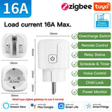 TNCE TUYA EU Plug wifi or zigbee3.0 Smart Socket 16/20A Power Monitor Timing Function Voice Control Works With Alexa Google Home