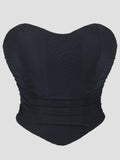 Women’s Niche Backless Mesh Cami Top, Strapless Bandeau Tank Vest, Super Breathable Minimalist Y2K Style for Outerwear
