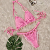 2026 Halter Luxury Rhinestones Diamond Bikini Female Swimsuit Women Swimwear Two-pieces Bikini Set Bather Bathing Suit Swim Lady