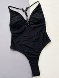 2025 Sexy Cross Bandage Backless Women Thong Swimwear One Piece Swimsuit Female High Cut Monokini Bathing Suit Swim Beach Wear