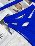 DEKA Sexy Solid Push Up Strapped Bikini Set Tied High Waist Thong Swimsuit Women Swimwear Beach Backless Bathing Suit