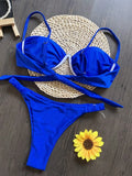 Sexy Steel bracket Solid color Bikini Set Women's Swimsuit Two-piece Triangle Swimwear Bathing Suit Brazilian Biquinis