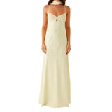 Women Solid Color Sexy Back Bandage Party Club Cami Dress Summer Fashion Sleeveless Spaghetti Strap Long Dresses With Scarf
