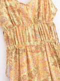 Paisley Print Bohemian Wide Leg Long Pants Jumpsuit Women Summer New Overalls Spaghetti Strap Loose Casual Boho Jumpsuit Tassel