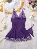 Purple Women Lace Babydoll Dress Soft Sleepwear Underwear Festival Gift