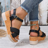 Women's Braided Platform Sandals 2025 Summer Chunky Wedges Gladiator Sandals Woman Ankle Straps Vacation Casual Beach Sandles